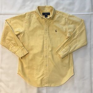 Boys Ralph Lauren pale yellow Oxford button down shirt size 8.